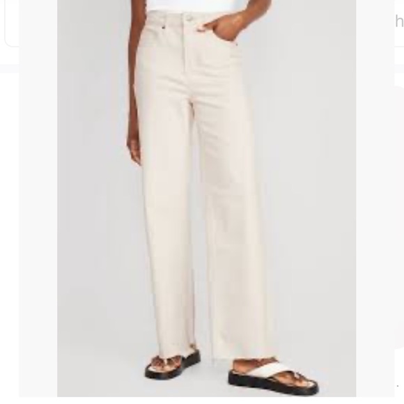 Old Navy Denim - Old Navy Cream Wide Leg Jeans